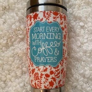 Metal coffee mug with lid